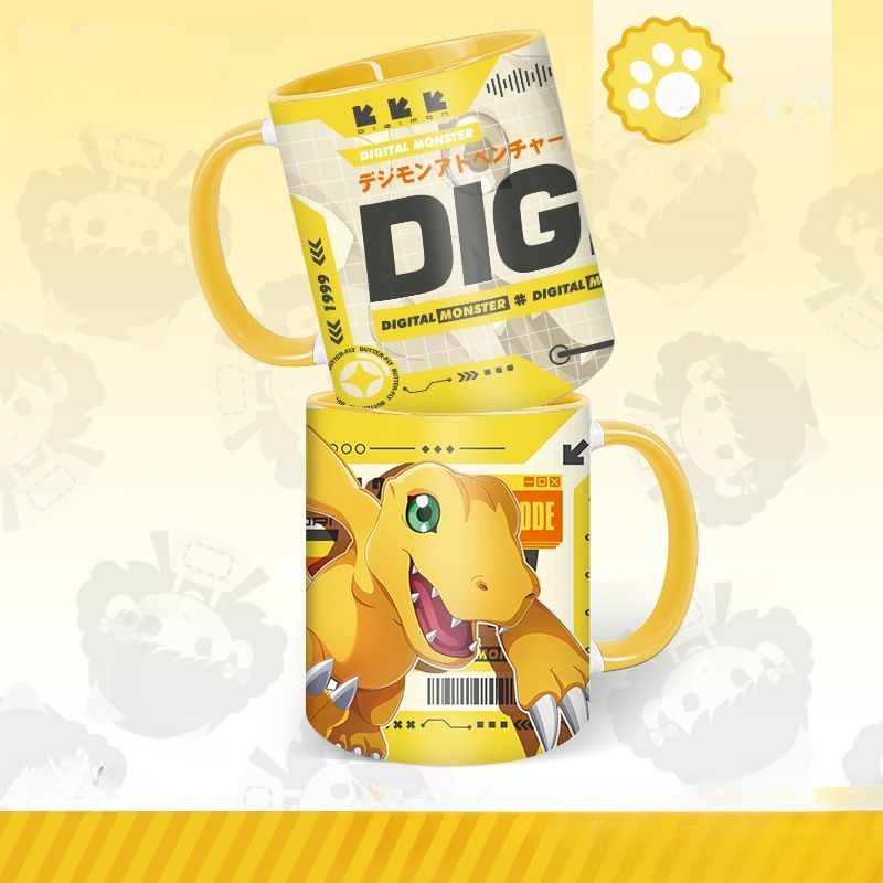 Anime Merchandise Mugs - Digimon anime karakter mal karikatür Gabumon