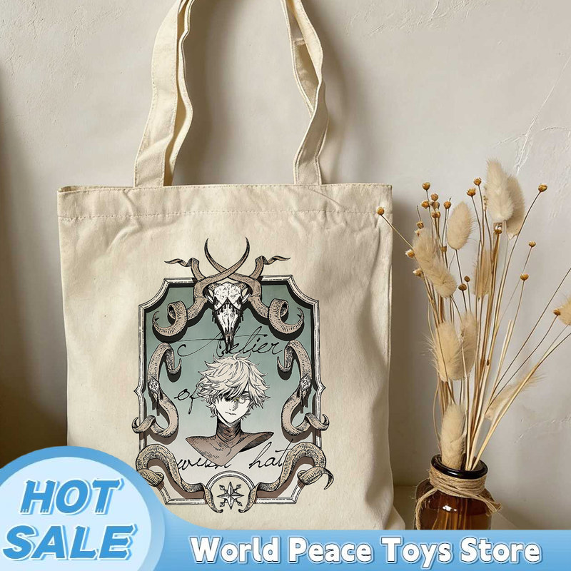 Anime Tote Bag - Japon cadı şapkası atölyesi kanvas alışveriş