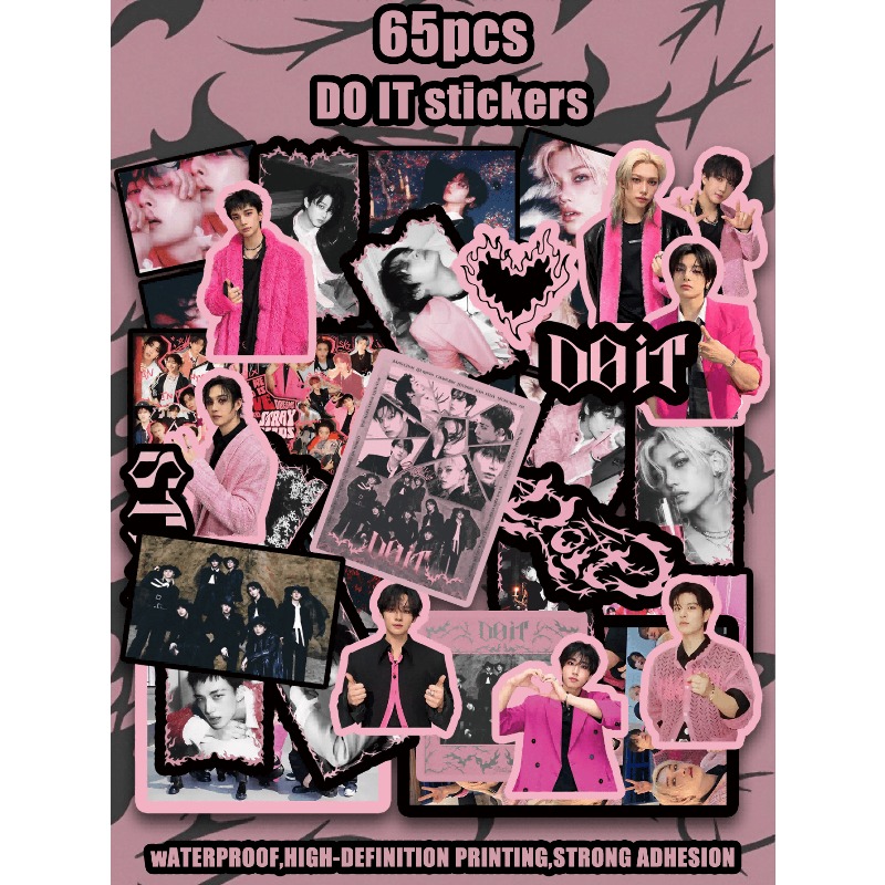 Sticker Sheet Set - 64 adet/65 adet/69 adet StrayKid,SK,DOIT Çıkartma