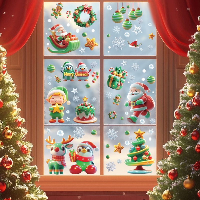 Sticker Sheet Set - 9 yaprak/set Noel Ağacı Kardan Adam
