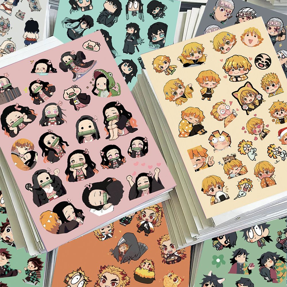 Sticker Sheet Set - 24 adet Chibi Demon Slayer ekran