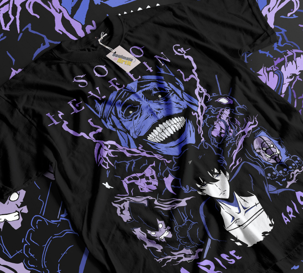 Anime Merchandise Solo Leveling - Yalnız tesviye T-Shirt Anime Manga Sung