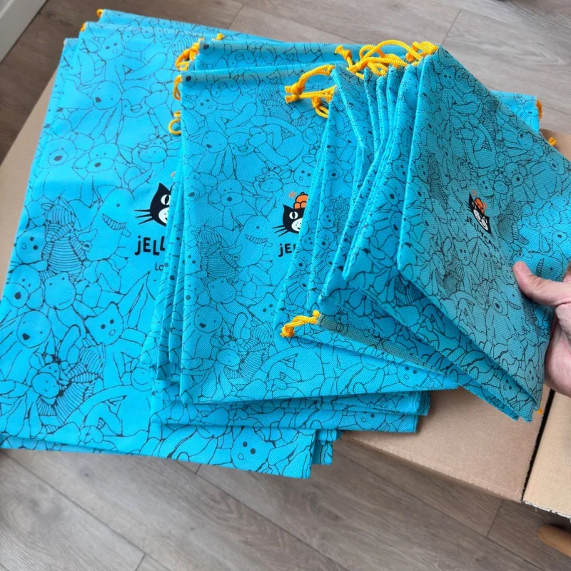 Anime Tote Bag - Mavi Kawaii Dokunmamış Kumaş Toz Torbası
