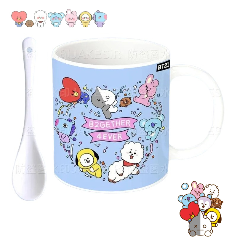 Anime Merchandise Mugs - BT21 anime çizgi film sevimli seramik