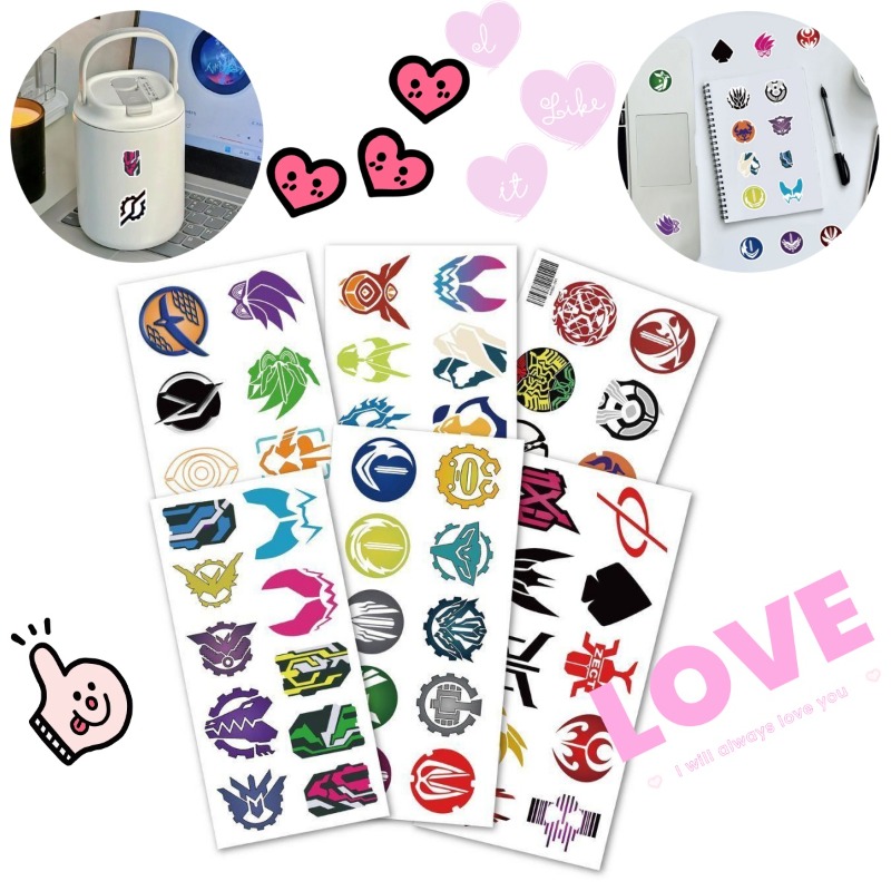 Sticker Sheet Set - 60 sayfa Kamen Rider Logo Çıkartmaları