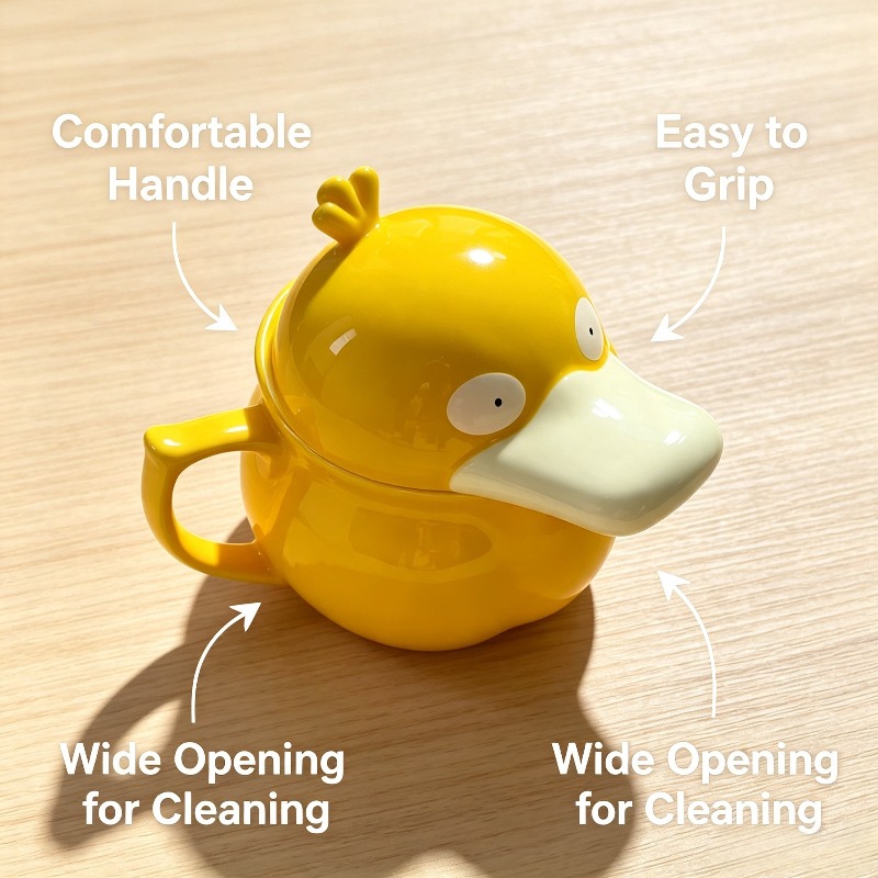 Yaratıcı Psyduck Ev Seramik Ku - Anime Merchandise Mugs incelemesi ve fiyatı