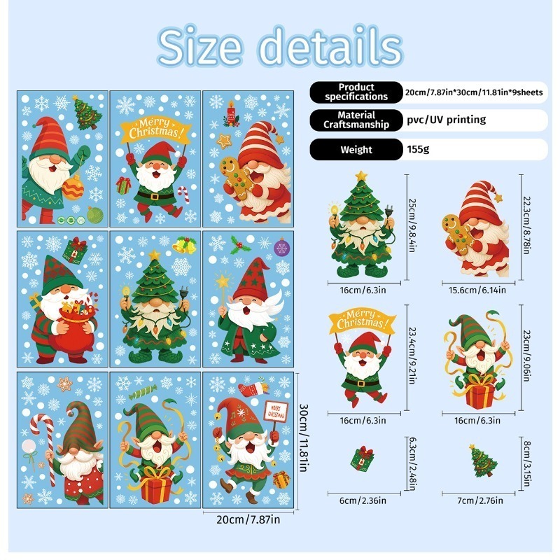 9 yaprak/set Noel Baba elf kar - Sticker Sheet Set incelemesi ve fiyatı